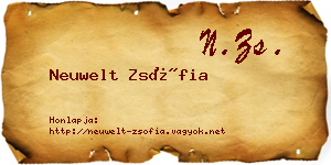 Neuwelt Zsófia névjegykártya